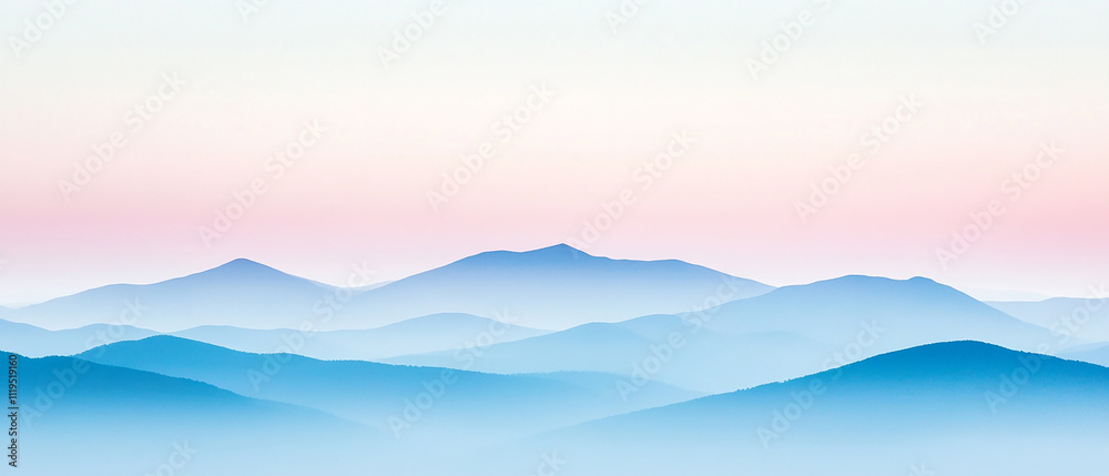 Misty Blue Mountain Layers at Dawn Misty Blue Mountain Layers at Dawn