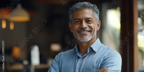 Confident African-American Businessman in a Restaurant