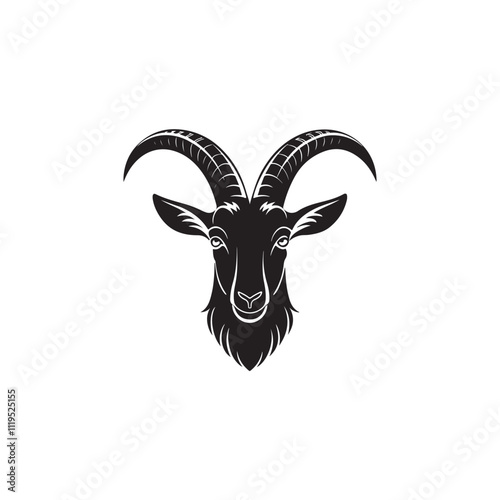 Creative simple Goat silhouette vector Style with white background