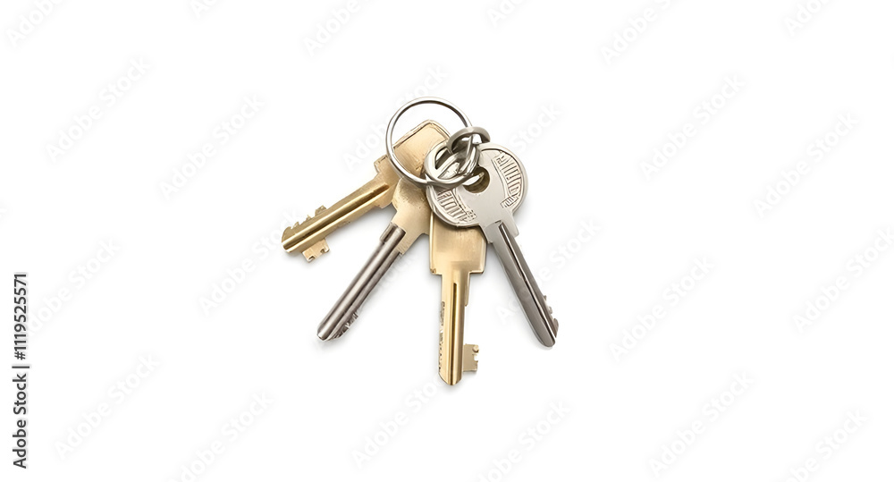 bunch of keys isolated with white background bunch of keys isolated with white background