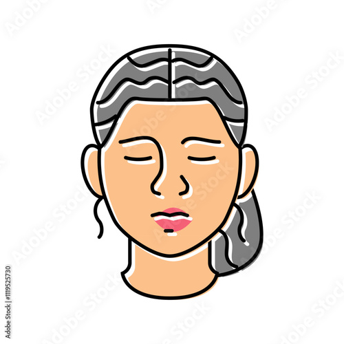 sorrow woman expression color icon vector. sorrow woman expression sign. isolated symbol illustration