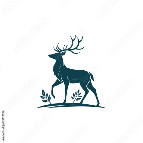 Wallpaper Mural Creative simple Deer silhouette vector Style with white background Torontodigital.ca