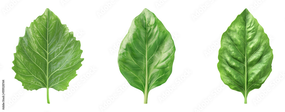 Varied Green Leaves Isolated on Transparent Background Varied Green Leaves Isolated on Transparent Background