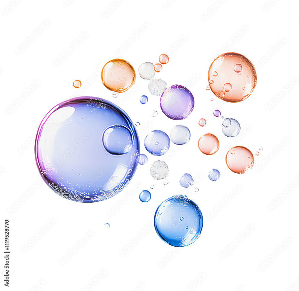 pastel color bubbles floating on white background pastel color bubbles floating on white background