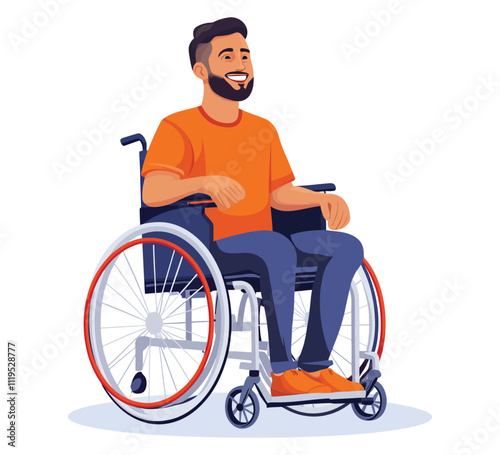 Cheerful Man in a Wheelchair Representing Mobility and Accessibility