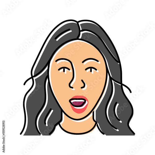 surprise woman expression color icon vector. surprise woman expression sign. isolated symbol illustration