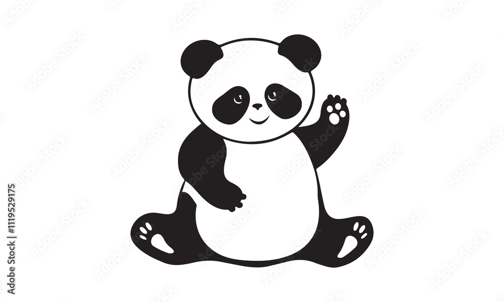 Fototapeta premium red panda vector illustration -Cricut Isolated on white background Vector illustration for Cutting Machine,Typography Calligraphy , Silhouette Cameo, Hand drawn lettering phrase isolated on white back