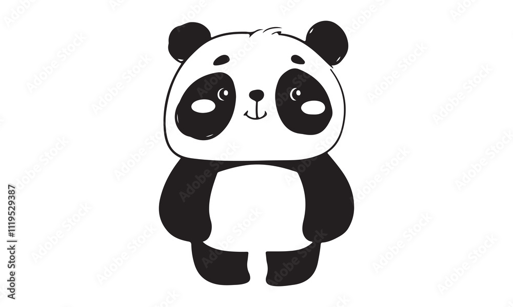 Naklejka premium red panda vector illustration -Cricut Isolated on white background Vector illustration for Cutting Machine,Typography Calligraphy , Silhouette Cameo, Hand drawn lettering phrase isolated on white back