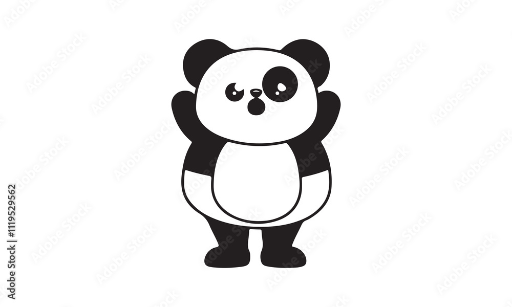 Naklejka premium red panda vector illustration -Cricut Isolated on white background Vector illustration for Cutting Machine,Typography Calligraphy , Silhouette Cameo, Hand drawn lettering phrase isolated on white back