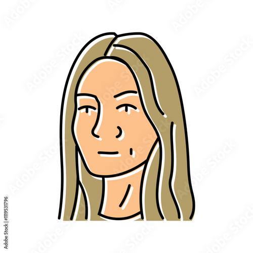 confident woman expression color icon vector. confident woman expression sign. isolated symbol illustration