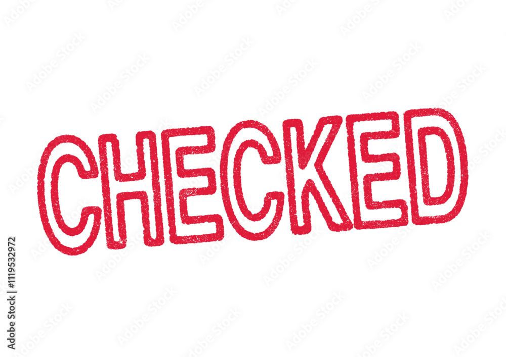 Vector illustration of the word Checked in red ink stamp Vector illustration of the word Checked in red ink stamp