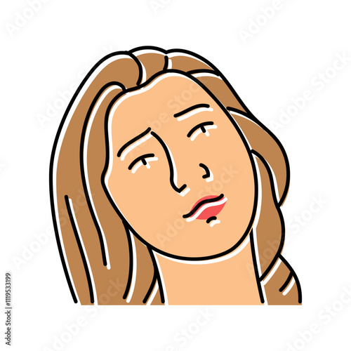 hesitation woman expression color icon vector. hesitation woman expression sign. isolated symbol illustration