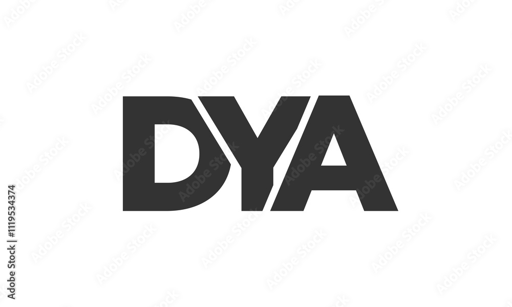 DYA logo design template with strong and modern bold text. Initial based vector logotype featuring simple and minimal typography. Trendy company identity. DYA logo design template with strong and modern bold text. Initial based vector logotype featuring simple and minimal typography. Trendy company identity.