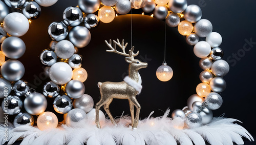 shiny christmas reindeer decoration