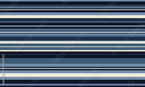 Geometric stripes seamless vector pattern with horizontal lines in varied colours, creating an abstract background. Ideal for textile design, wallpaper, or graphic prints.