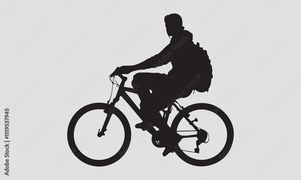 Cycling vector illustration-Cricut Isolated on white background Vector illustration for Cutting Machine,Typography Calligraphy , Silhouette Cameo, Hand drawn lettering phrase isolated on white backgro