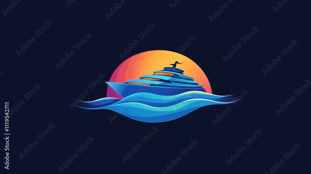 Luxury yacht sailing on ocean waves at sunset. (1)