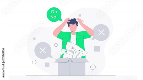 Animation depicting a “not enough space” scenario, creatively visualizing the concept with smooth graphics.