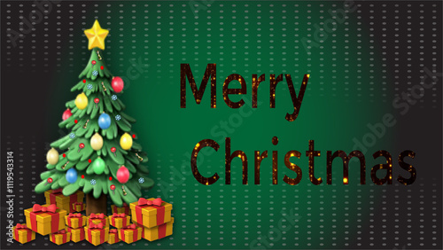 Christmas 4 Merrychristmas postcard template - Christmas tree wallpaper - Merry christmas
