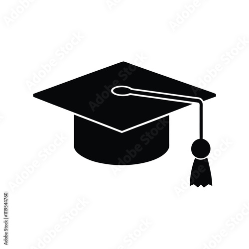 Graduation Cap and Diploma Symbol Vector Illustration

