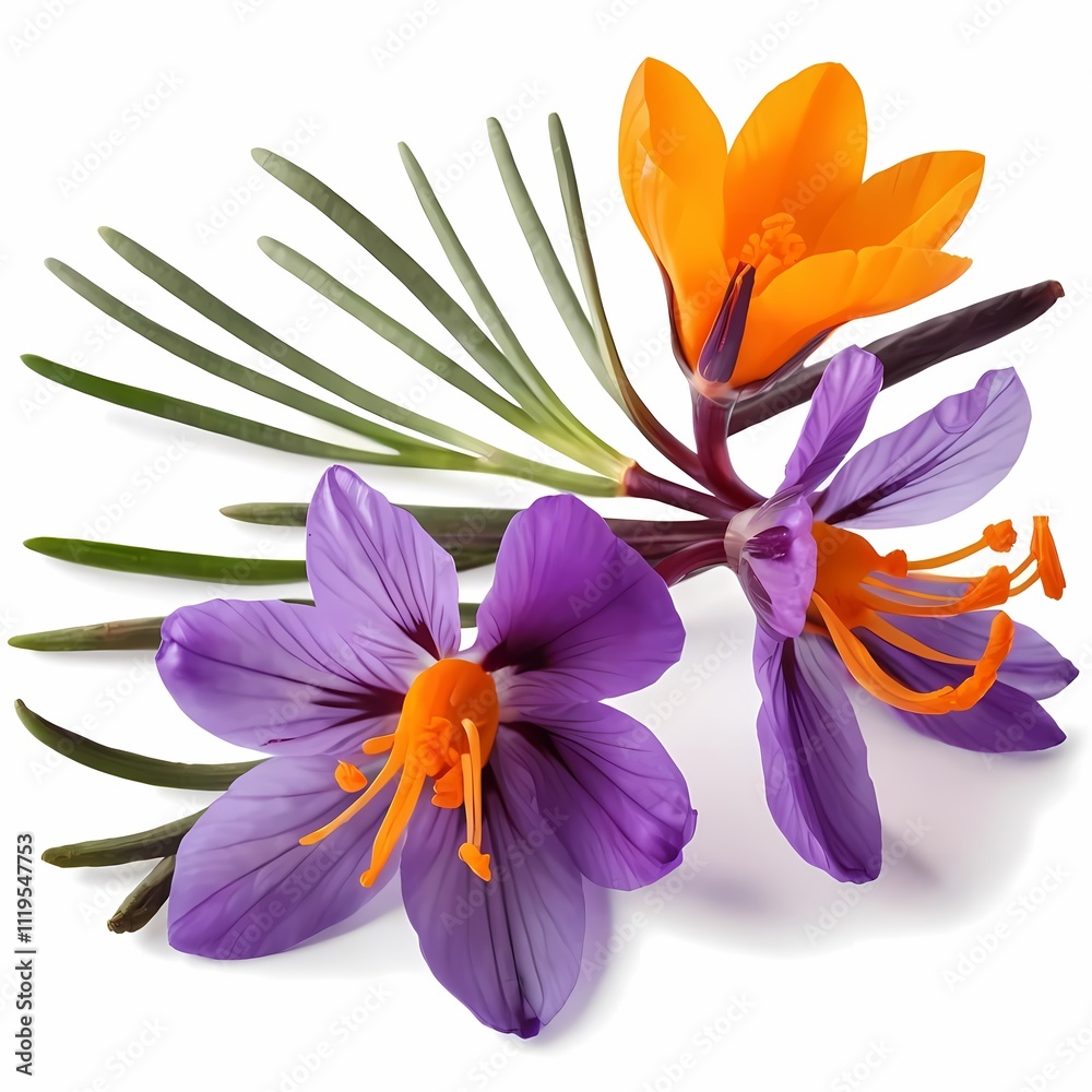 Fototapeta premium Premium saffron threads on white backdrop