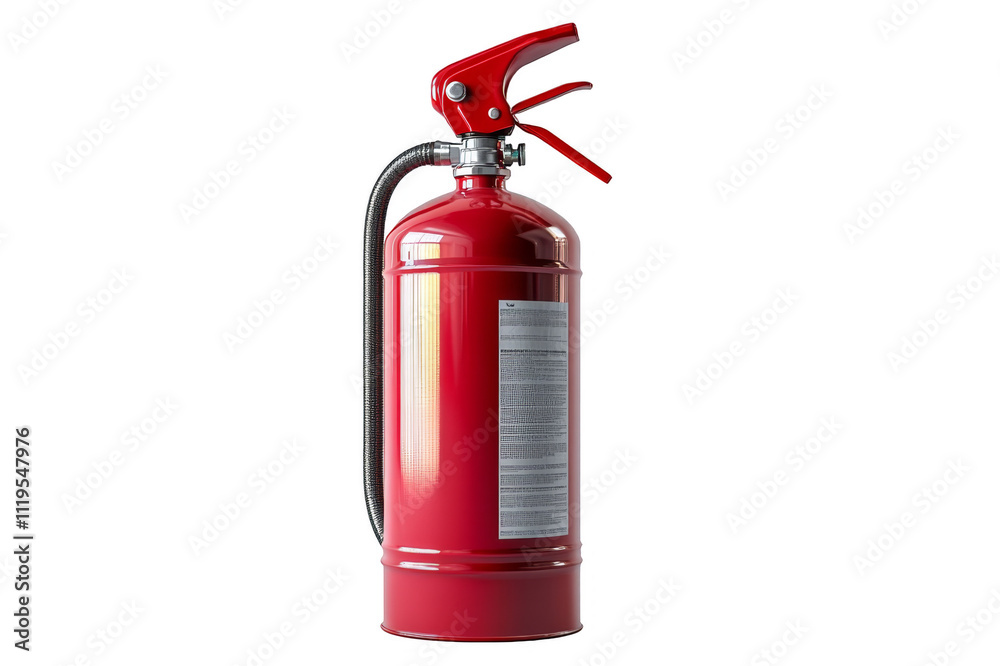 Obraz premium Red fire extinguisher on transparent background