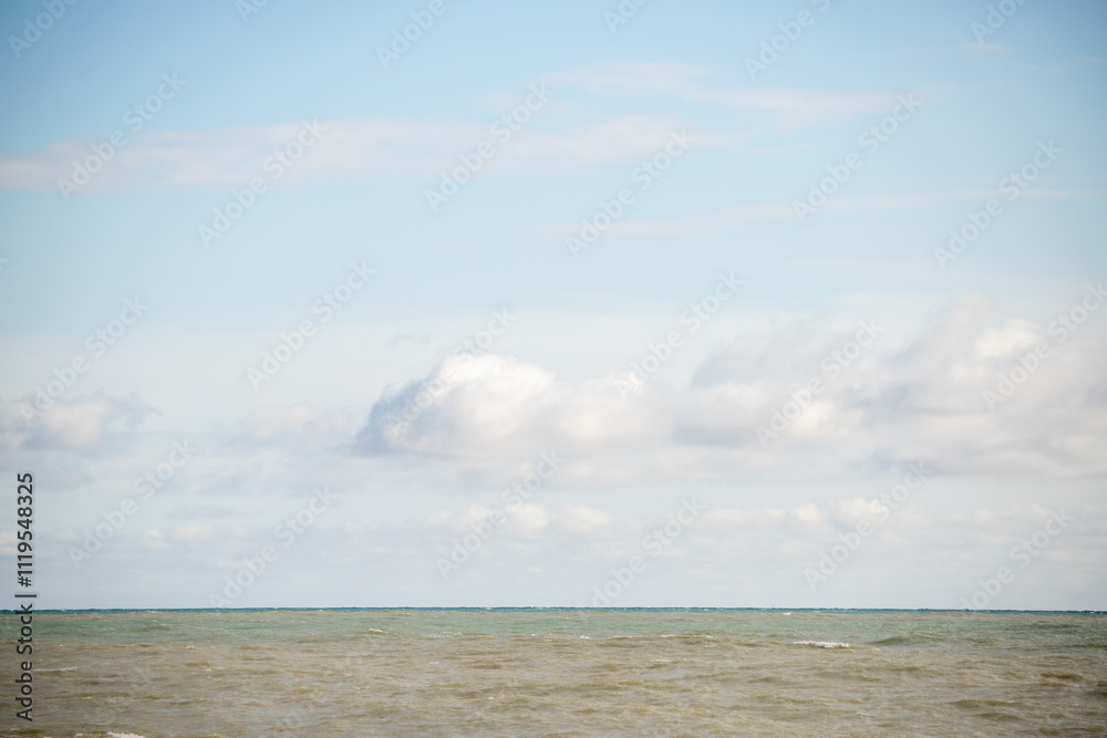 Blue sea and blue sky with white clouds. Seascape. Blue sea and blue sky with white clouds. Seascape.