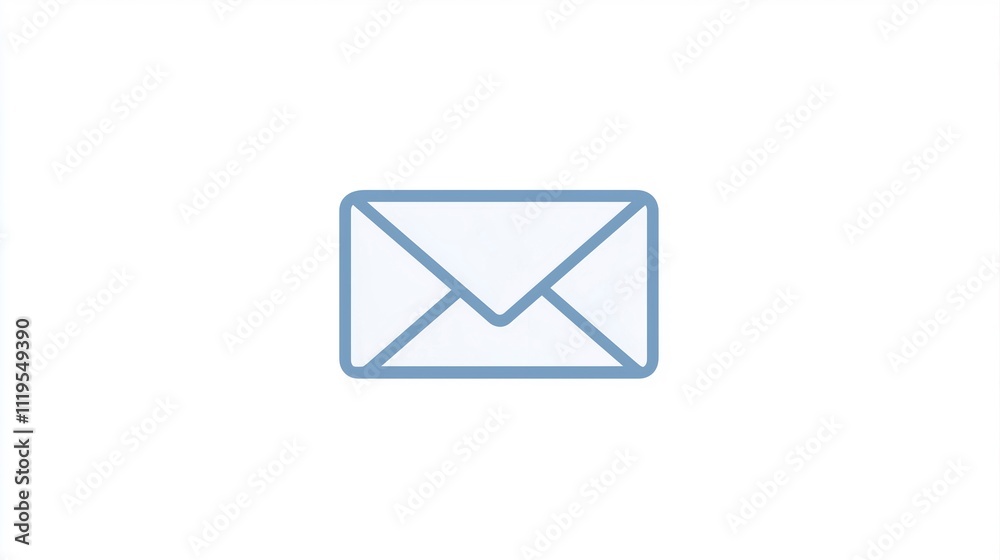 e mail envelope icon with thick light-blue contour isolated on white e mail envelope icon with thick light-blue contour isolated on white
