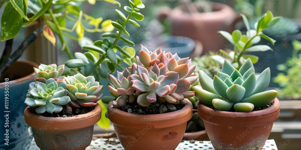 Succulent plant in the pots closeup
Succulent plant in the pots closeup