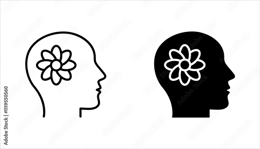 Mental health icon set. Collection of meditation, vector illustration on white background Mental health icon set. Collection of meditation, vector illustration on white background