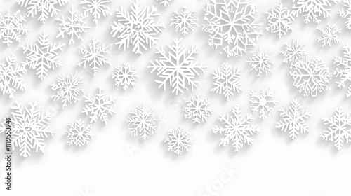 An Elegant and Minimalistic Background Design Featuring Decorative Snowflakes in Light Gray Outlines