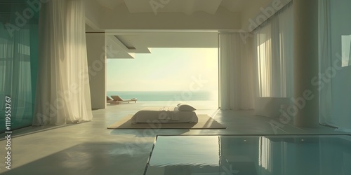 Luxury Bedroom with Minimalist Design and Ocean View
