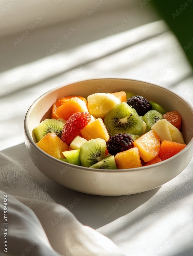 A bowl of colorful mixed fruits arranged beautifully, showcasing healthy eating. A bowl of colorful mixed fruits arranged beautifully, showcasing healthy eating.