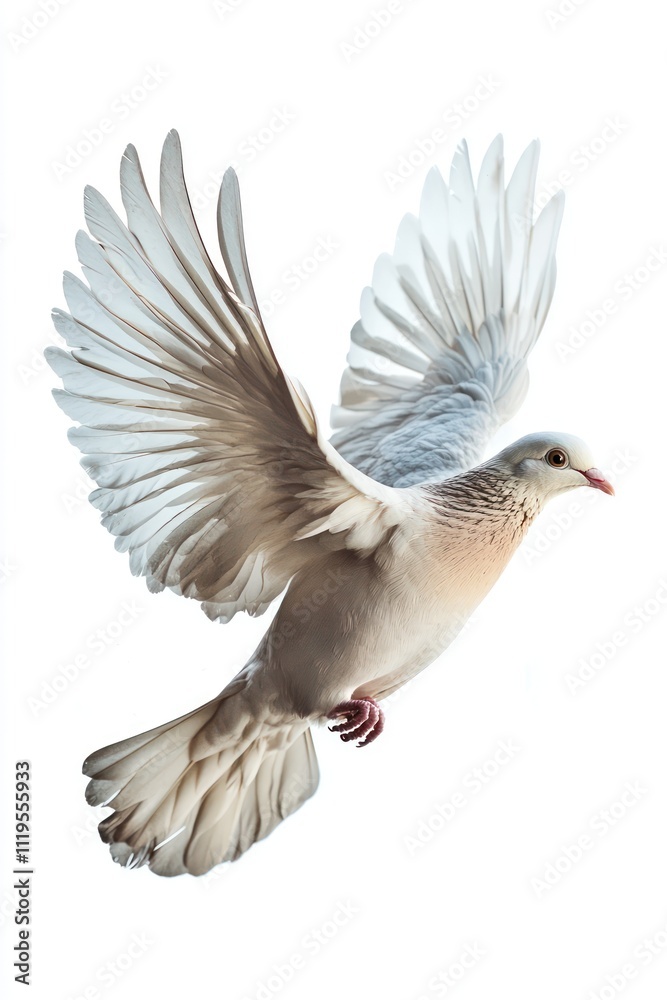 Fototapeta premium A dove isolated on a transparent background.