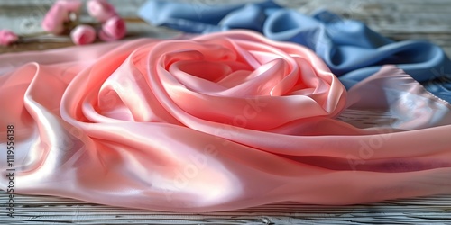 Rose pink Background 3d Render Of Luxurious Fabric 
