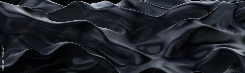 A close-up of abstract black fabric with soft, flowing waves and a textured surface. The dynamic folds create a smooth, elegant, and fluid appearance A close-up of abstract black fabric with soft, flowing waves and a textured surface. The dynamic folds create a smooth, elegant, and fluid appearance