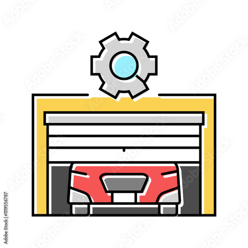 garage door maintenance home color icon vector. garage door maintenance home sign. isolated symbol illustration