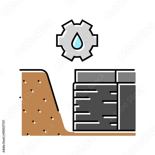 basement waterproofing home maintenance color icon vector. basement waterproofing home maintenance sign. isolated symbol illustration