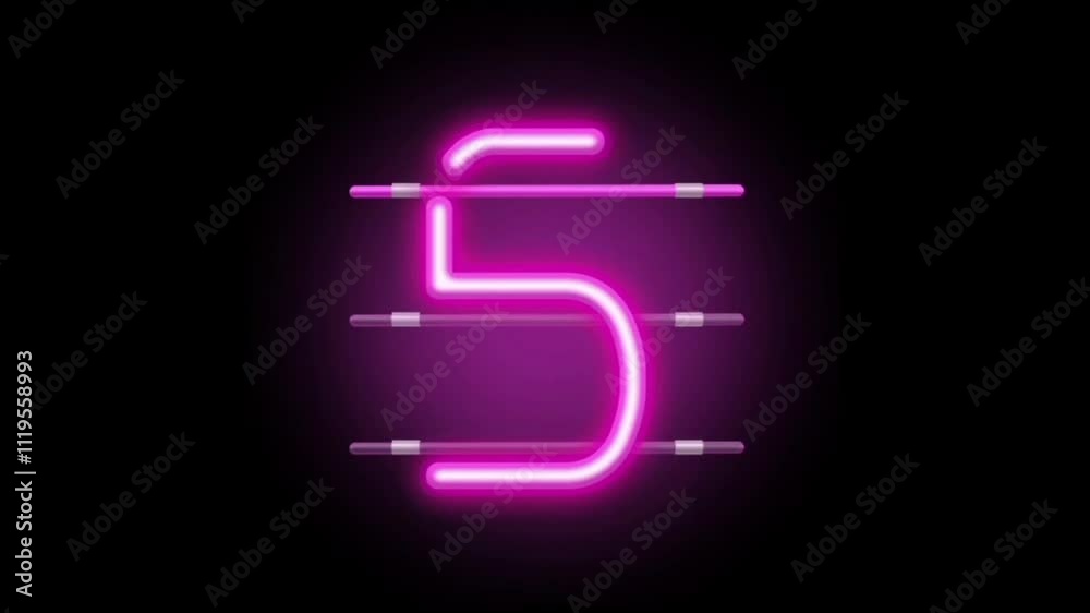 Countdown animation video with neon effect Countdown animation video with neon effect