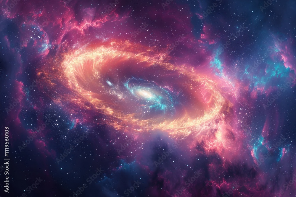 Colorful Galaxy With Light Ring Colorful Galaxy With Light Ring