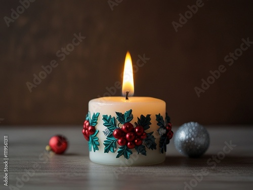 christmas candle on a dark background