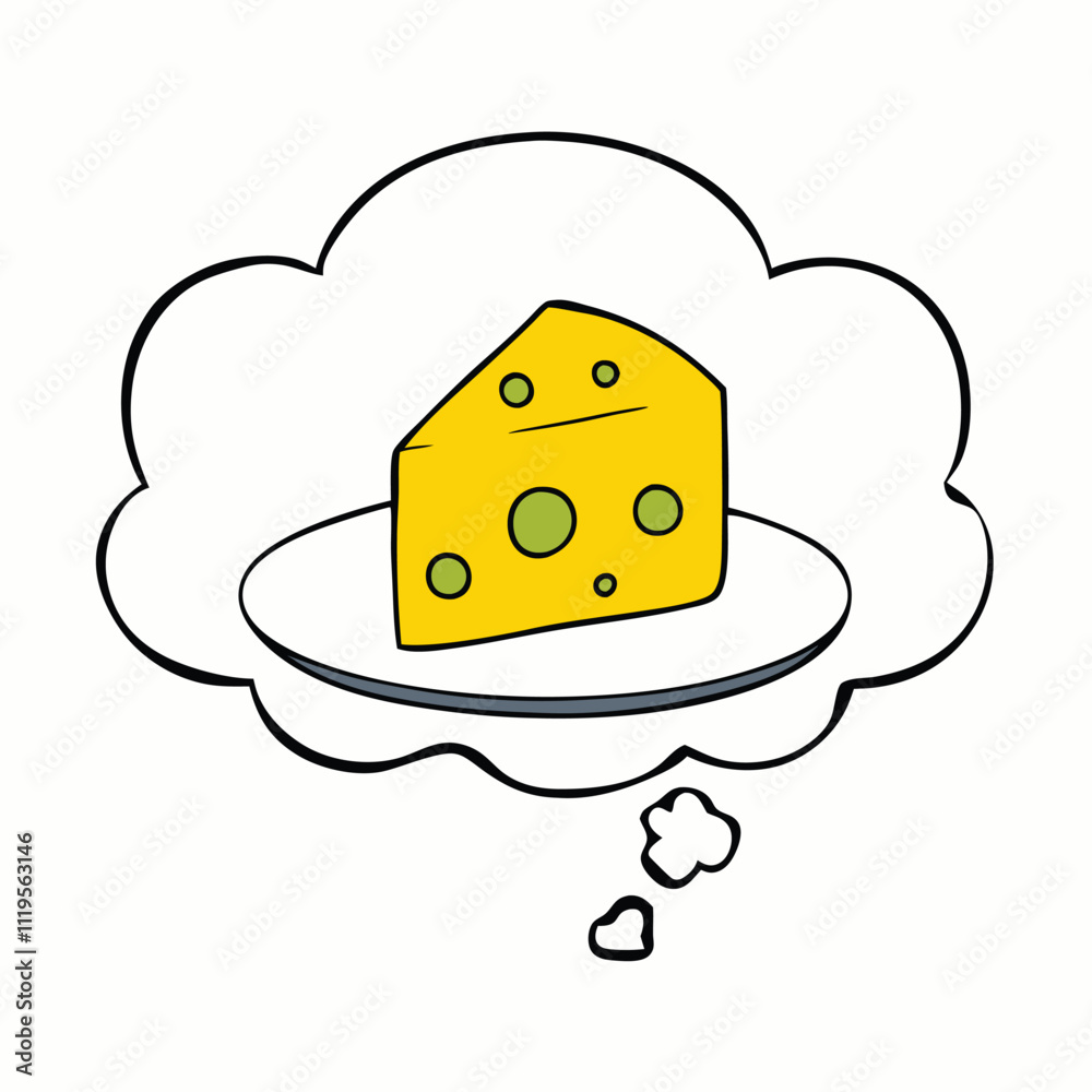 a cartoon illustration of a slice of cheese on a plate. a cartoon illustration of a slice of cheese on a plate.