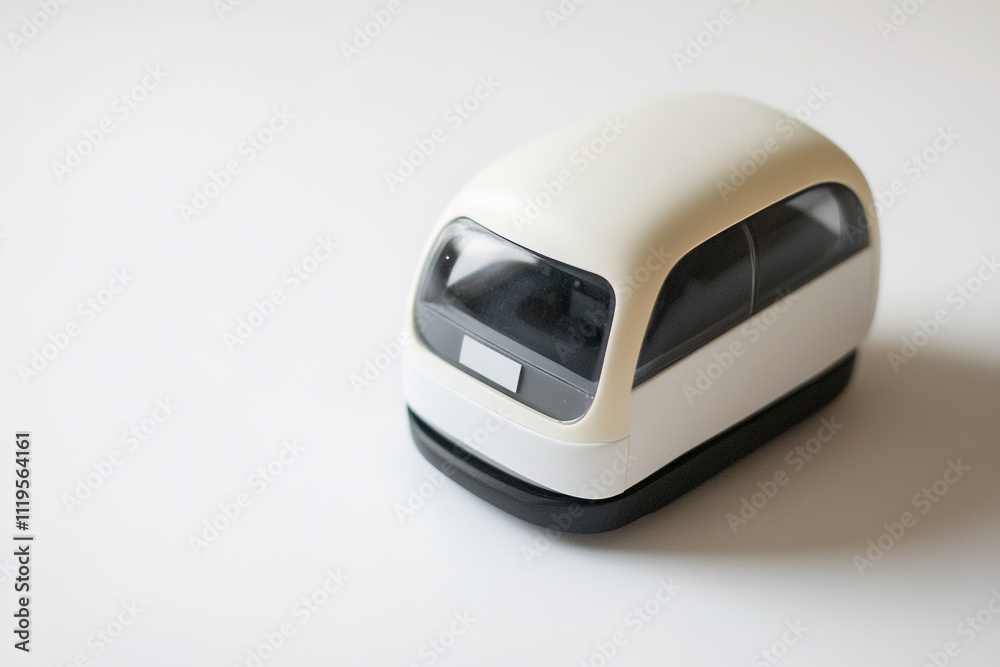 White and black modern stapler on white background