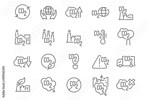 New Vector Icon Set: CO2 Emissions and Factories