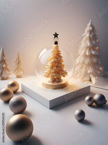 Minimal Christmas Themes and Scenery Painting Illustration Art