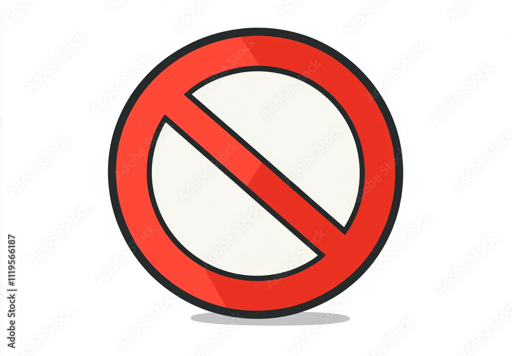 Symbol indicating prohibition or restriction commonly used for safety and regulatory purposes in various locations Symbol indicating prohibition or restriction commonly used for safety and regulatory purposes in various locations