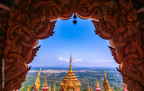 Canvastavla The most beautiful Viewpoint Wat Phra That Doi Phra Chan,Buddhist temple in Lamp