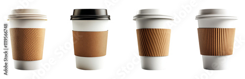 Coffee Cups on Transparent Background for Design Use