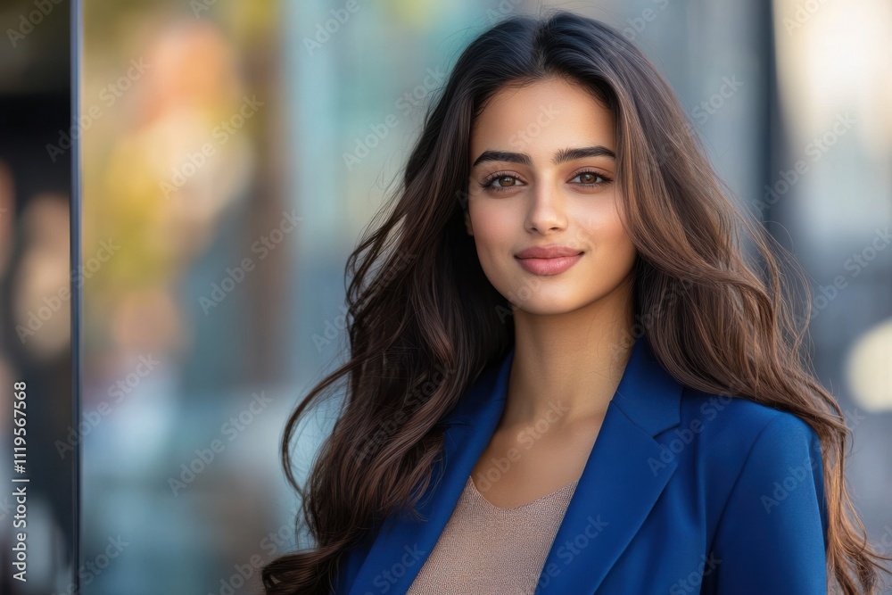 young indian business woman wearing blue suit young indian business woman wearing blue suit