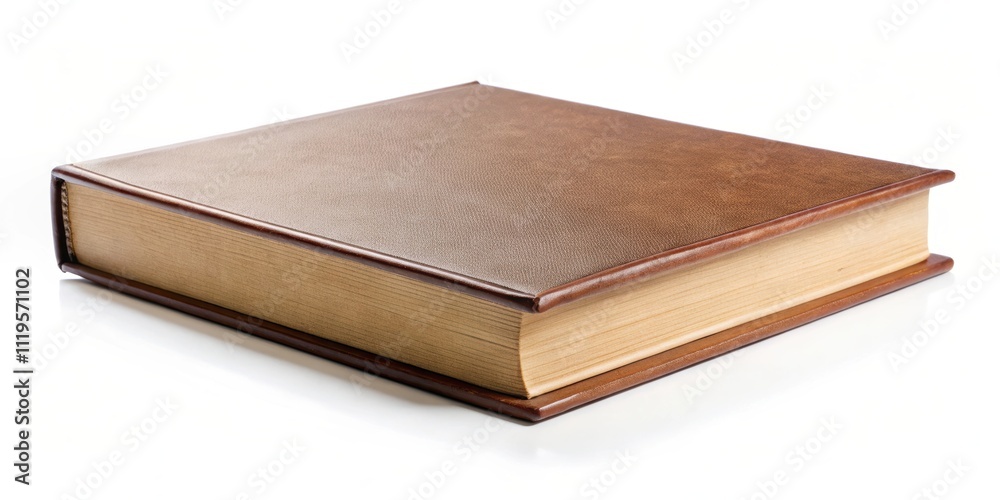 Closed brown big book with hardcover isolated on white background, book, closed, brown, big, hardcover Closed brown big book with hardcover isolated on white background, book, closed, brown, big, hardcover